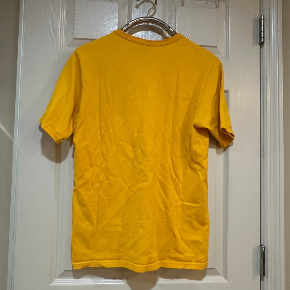 Champion Mens Big C Logo Script Fill T-Shirt Yellow Medium Short Sleeve‎ Tee - Picture 2 of 6